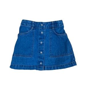 River Island Denim A-Line Skirt Button Front Size 3